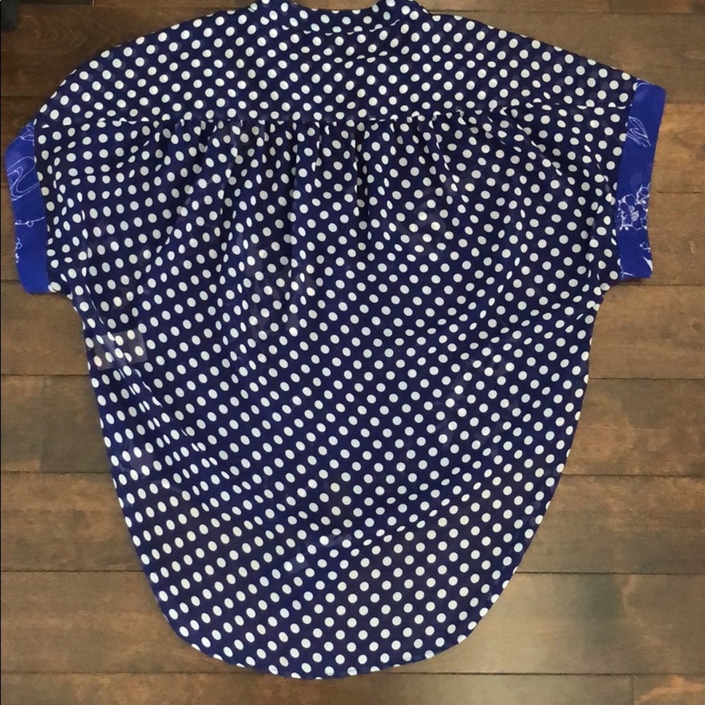 Anthropologie Leifnotes flower & polkadots top - Picture 4 of 5